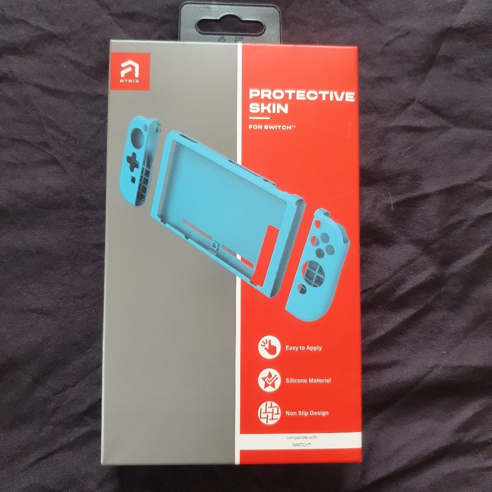 Blue protective skin for nintendo switch